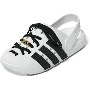 imageadidas UnisexAdult Adilette Clog 20 Slide SandalWhiteBlackGold Metallic