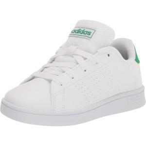 imageadidas UnisexChild Advantage Tennis ShoeFtwr WhiteGreenCore Black