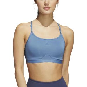 imageadidas Womens Aeroreact Training Light Support BraAltered Blue Small Logo