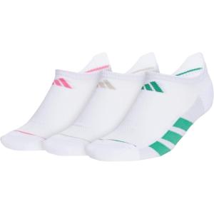 imageadidas Womens All Day Training No Show Socks 3Pair athletic performance below ankle height running socksWhitePink FusionWonder Alumina Grey