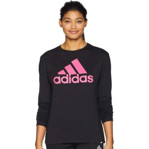 imageadidas Womens Basic Badge of Sport Long Sleeve TeeBlackShock Pink