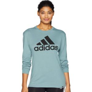 imageadidas Womens Basic Badge of Sport Long Sleeve TeeRaw Green
