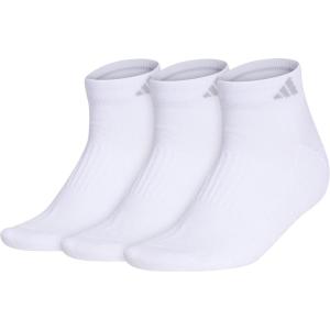 imageadidas Womens Cushioned Low Cut Socks with Arch Compression 3 PairsWhiteClear Onix Grey
