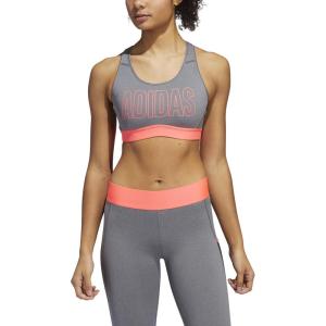 imageadidas Womens Dont Rest Alphaskin BraDark Grey HeatherSignal Pink