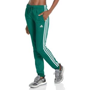 imageadidas Womens Essentials Warmup Slim Tapered 3Stripes Track PantsCollegiate GreenWhite