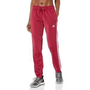 imageadidas Womens Essentials Warmup Slim Tapered 3Stripes Track PantsLegacy BurgundyWhite