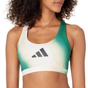 imageadidas Womens Powerimpact Training Mediumsupport BraSemi Court GreenBlack