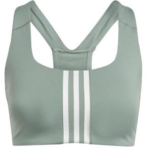 imageadidas Womens Powerimpact Training Mediumsupport BraSilver GreenWhite
