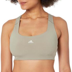 imageadidas Womens Powerimpact Training Mediumsupport BraSilver PebbleWhite