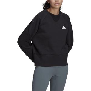 imageadidas Womens Studio Fleece SweatshirtBlackWhite