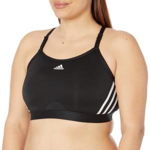imageadidas Womens Training Light Support 3 Stripe BraBlackWhite