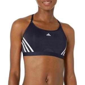imageadidas Womens Training Light Support 3 Stripe BraInkWhite