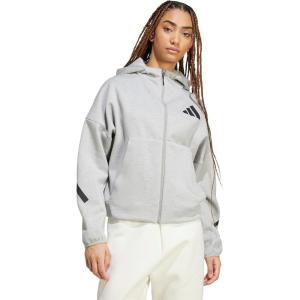 imageadidas Womens Zne FullZip HoodieMedium Grey Heather