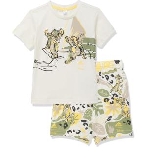 imageadidas boys Disney Lion King Tshirt SetChalk WhiteWonder BeigeSemi Spark