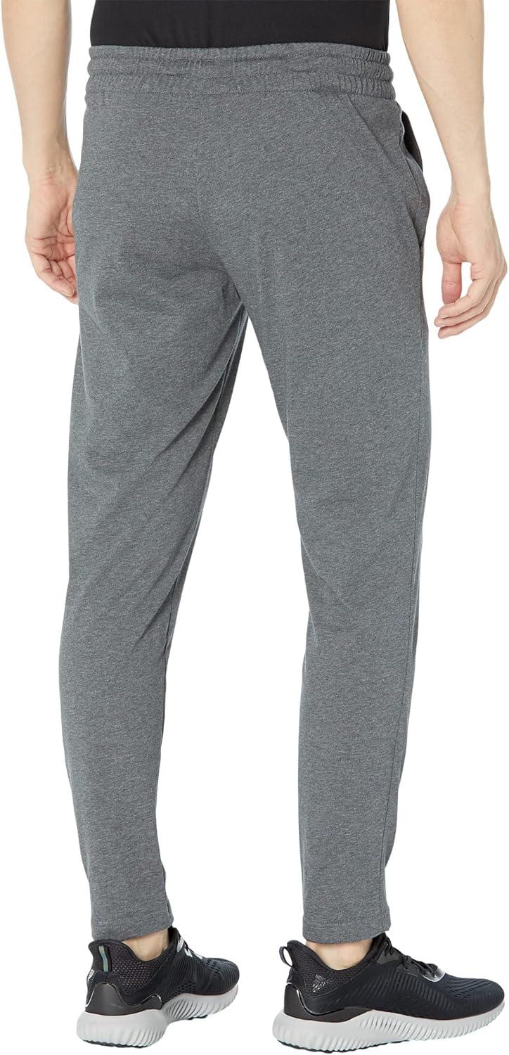imageadidas Mens Essentials Single Jersey Tapered Open Hem PantsDark Grey Heather