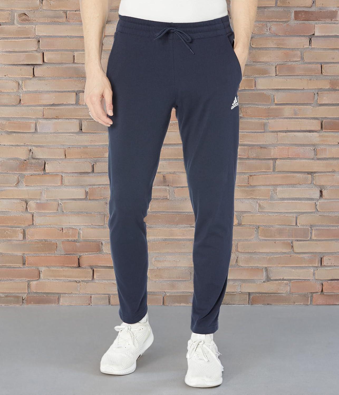 imageadidas Mens Essentials Single Jersey Tapered Open Hem PantsInk