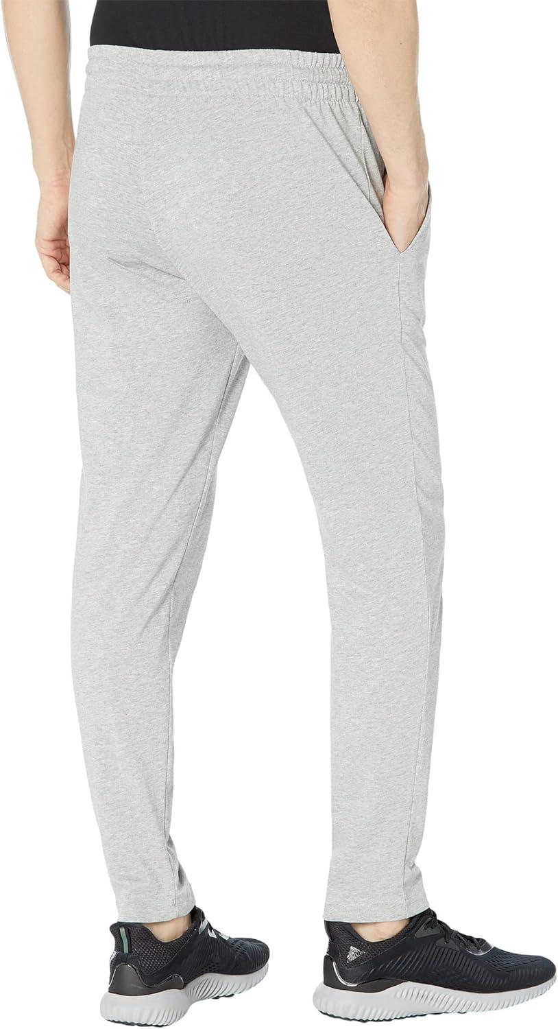 imageadidas Mens Essentials Single Jersey Tapered Open Hem PantsMedium Grey Heather