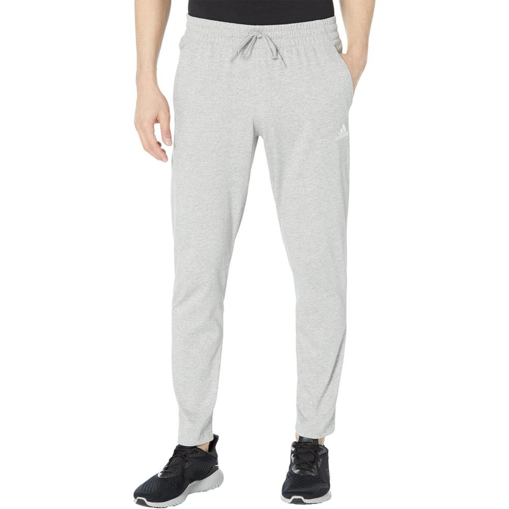 imageadidas Mens Essentials Single Jersey Tapered Open Hem PantsMedium Grey Heather