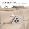 imageadidas Quilted All Me Puffer Tote Bag for Women Large Crossbody with Shoulder Strap Chalky Brown One SizeCrystal Linen Beige