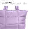 imageadidas Quilted All Me Puffer Tote Bag for Women Large Crossbody with Shoulder Strap Chalky Brown One SizePowder Plum Purple