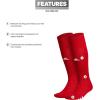 imageadidas Unisex Rivalry Field Compression Sport Socks for Men Women Athletic Socks MoistureWicking NCAA Compliant 2PackPower RedWhite