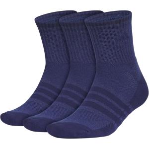 imageadidas Mens Cushioned X 4 3Pack MidCrew SockTech Indigo BlueDark Blue