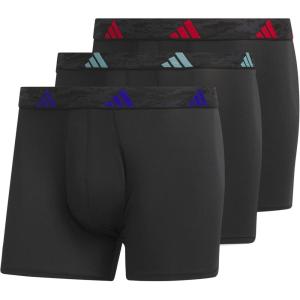 imageadidas Mens Stretch Cotton Boxer Brief Underwear 3Pack 2020BlackTeam Royal BlueBetter ScarletMicrofiber