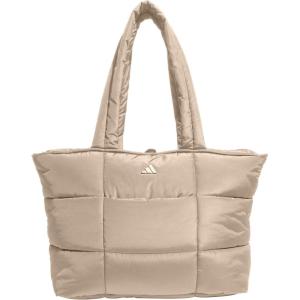 imageadidas Quilted All Me Puffer Tote Bag for Women Large Crossbody with Shoulder Strap Chalky Brown One SizeCrystal Linen Beige