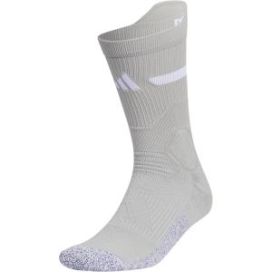 imageadidas Unisex Adizero Football Socks 1 Pair Cushioned Crew for Men Women Kids Team SportsMid GreyWhite  20