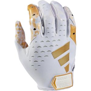 imageadidas Adizero 13 Football Receiver GlovesWhiteMetallic Gold V2