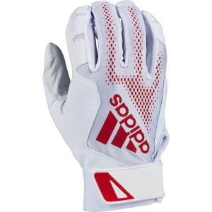 imageadidas Diamond King 30 Leather Batting GloveWhiteRed