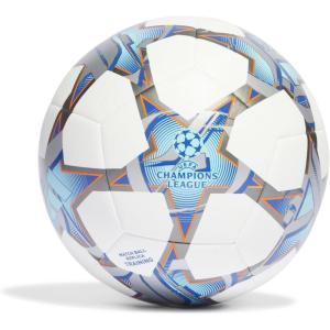 imageadidas IA0952 UCL TRN Recreational Soccer Ball Unisex AdultTopwhitesilver metbright cyanshock purple BottomIRON METSOLAR ORANGE