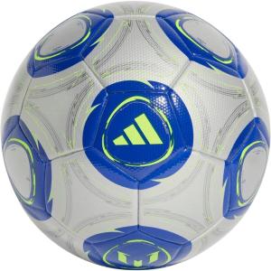imageadidas Messi League Ball  Seamless Surface Butyl Bladder Messi Printed Logo Ideal for Training Sessions and MatchesSilver MetallicLucid BlueSolar Yellow