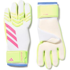 imageadidas Predator League Fingersave Goalie Soccer GlovesWhiteLucid LemonLucid Pink