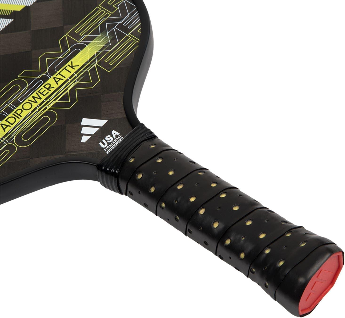 imageAdidas Adipower Pickleball Paddle 24k Aluminized Carbon3k Carbon SurfaceClassic Multilayer ConstructionHD Polypropylene Honeycomb CoreFeaturing SpinbladeUSAPA Approved2024 Adipower ATTK BlackYellow