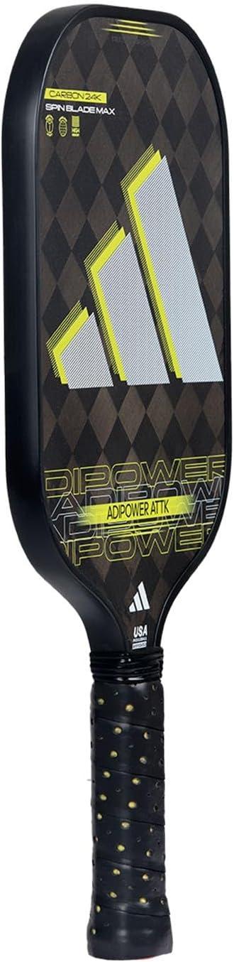 imageAdidas Adipower Pickleball Paddle 24k Aluminized Carbon3k Carbon SurfaceClassic Multilayer ConstructionHD Polypropylene Honeycomb CoreFeaturing SpinbladeUSAPA Approved2024 Adipower ATTK BlackYellow