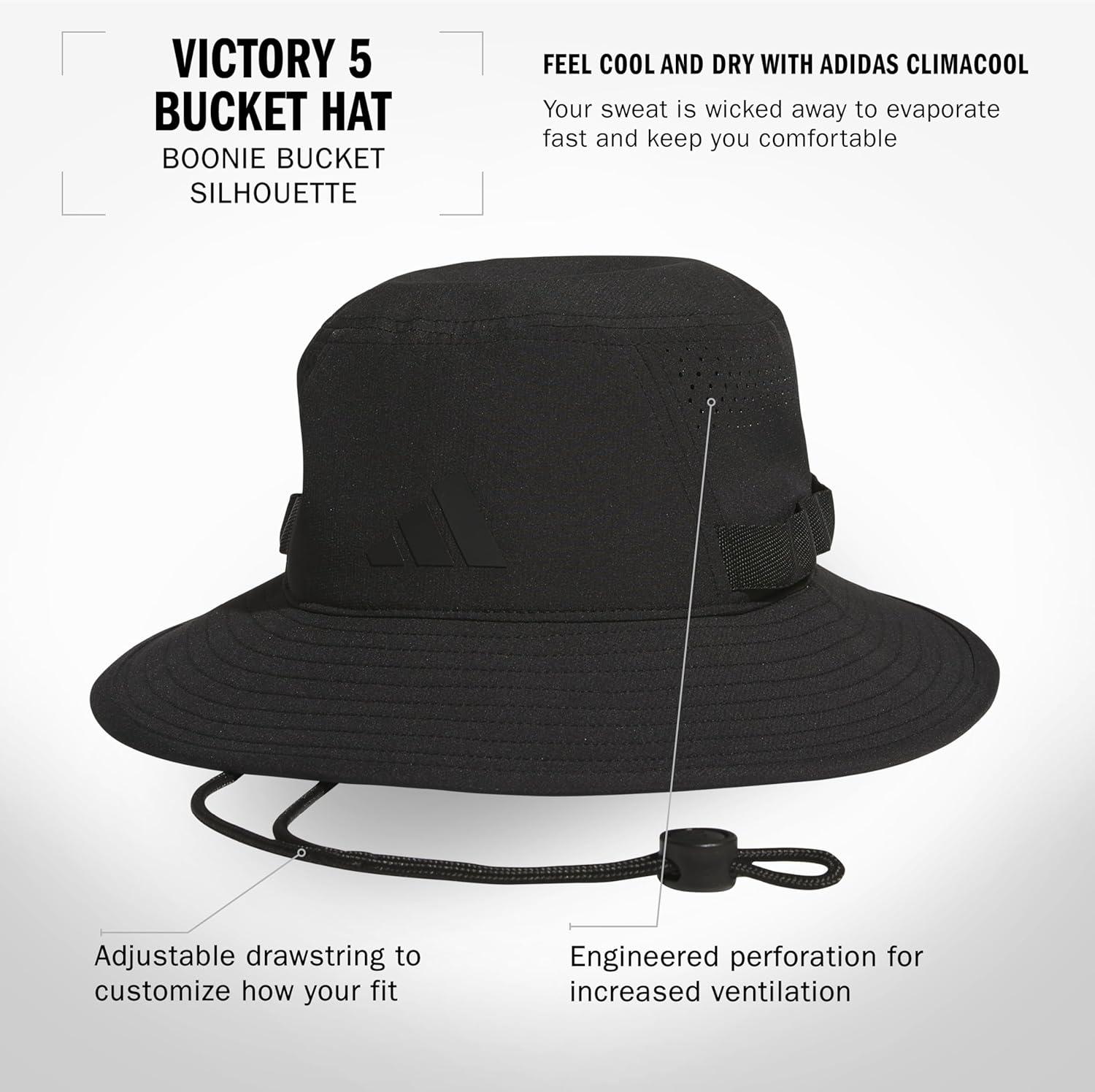 imageAdidas Mens Victory Bucket Hat for Men  Athletic Sun Cap for OutdoorsBlack50