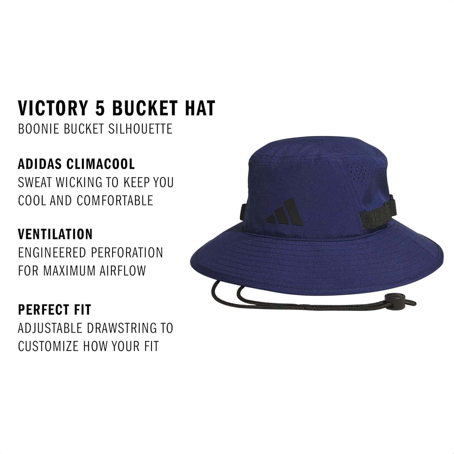 imageAdidas Mens Victory Bucket Hat for Men  Athletic Sun Cap for OutdoorsDark BlueBlack50