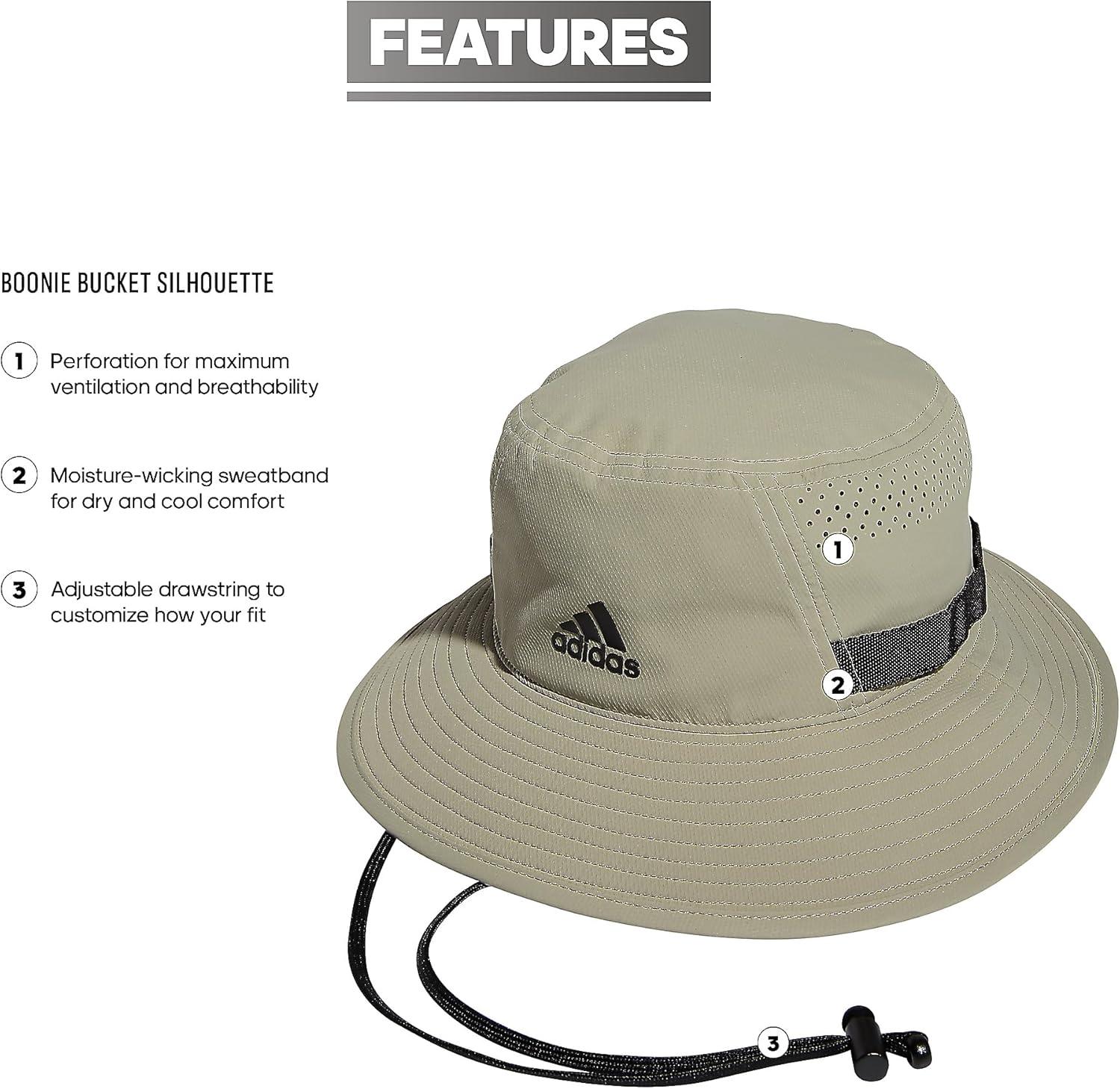 imageAdidas Mens Victory Bucket Hat for Men  Athletic Sun Cap for OutdoorsFeather GreyBlack40