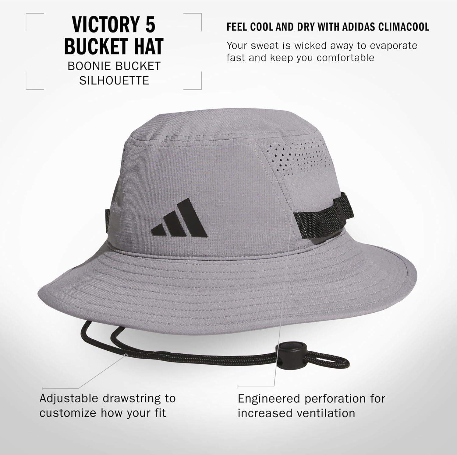 imageAdidas Mens Victory Bucket Hat for Men  Athletic Sun Cap for OutdoorsGreyBlack50