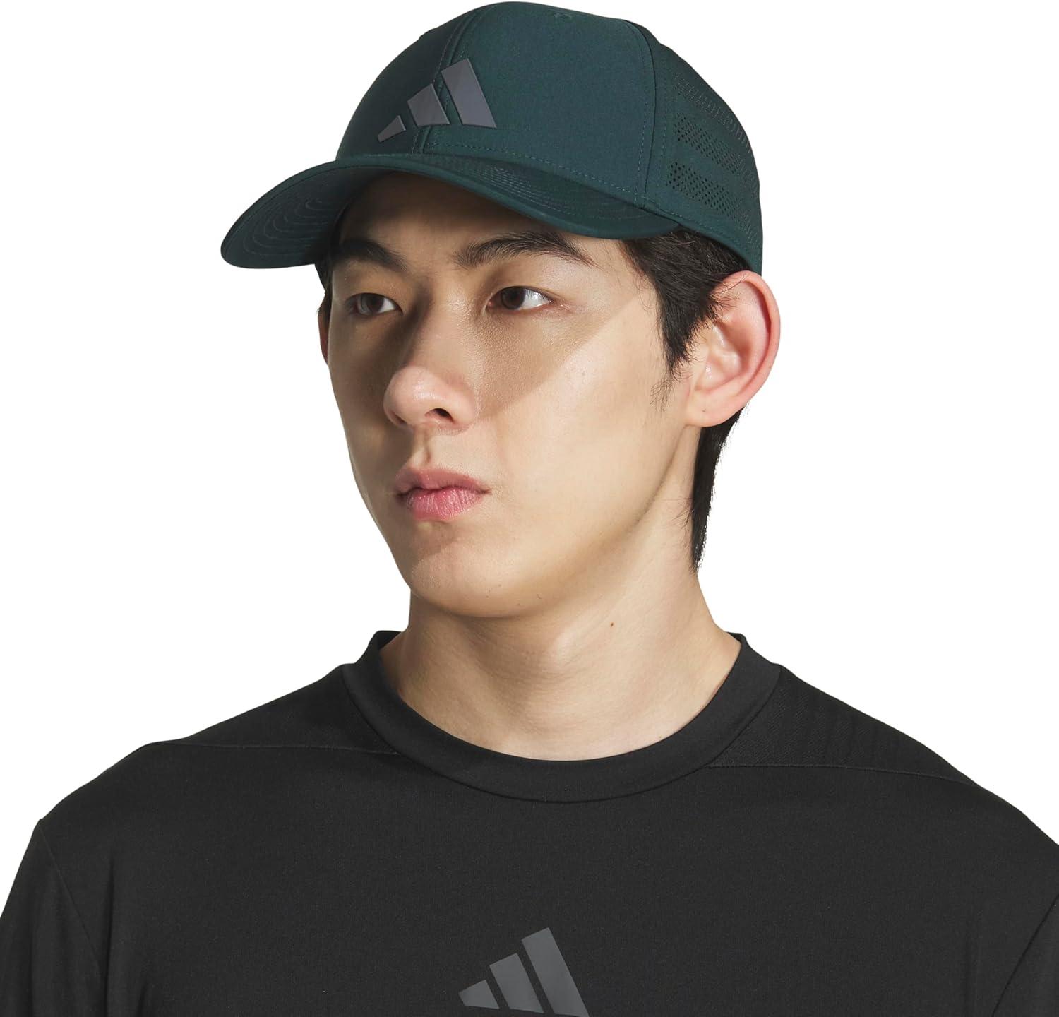 imageadidas Mens Gameday Stretch Fit Baseball CapAurora Green IvyGrey Six