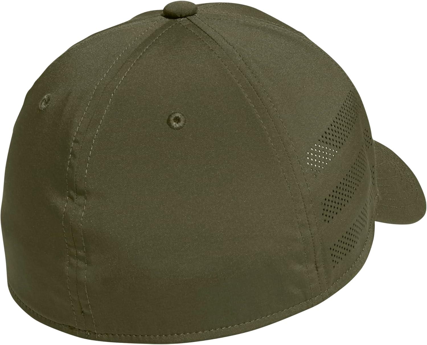 imageadidas Mens Gameday Stretch Fit Baseball CapFocus Olive GreenBlack