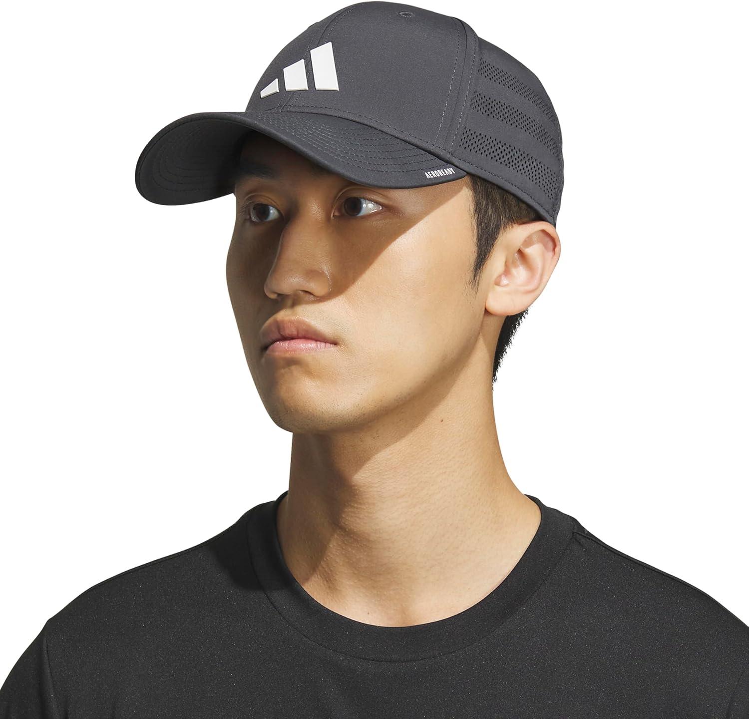 imageadidas Mens Gameday Stretch Fit Baseball CapGrey SixWhite