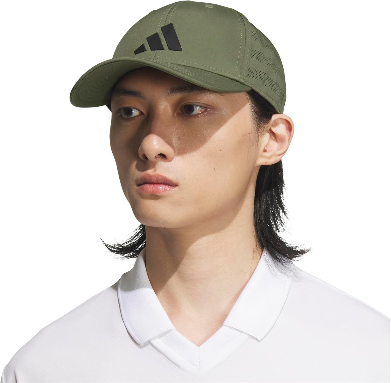 imageadidas Mens Gameday Stretch Fit Baseball CapOlive Strata GreenBlack