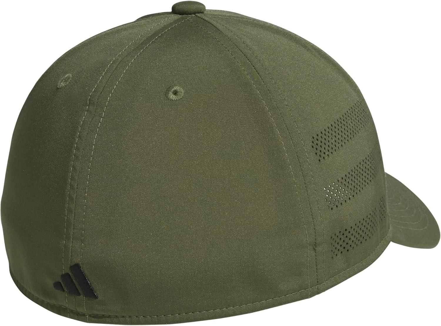 imageadidas Mens Gameday Stretch Fit Baseball CapOlive Strata GreenBlack