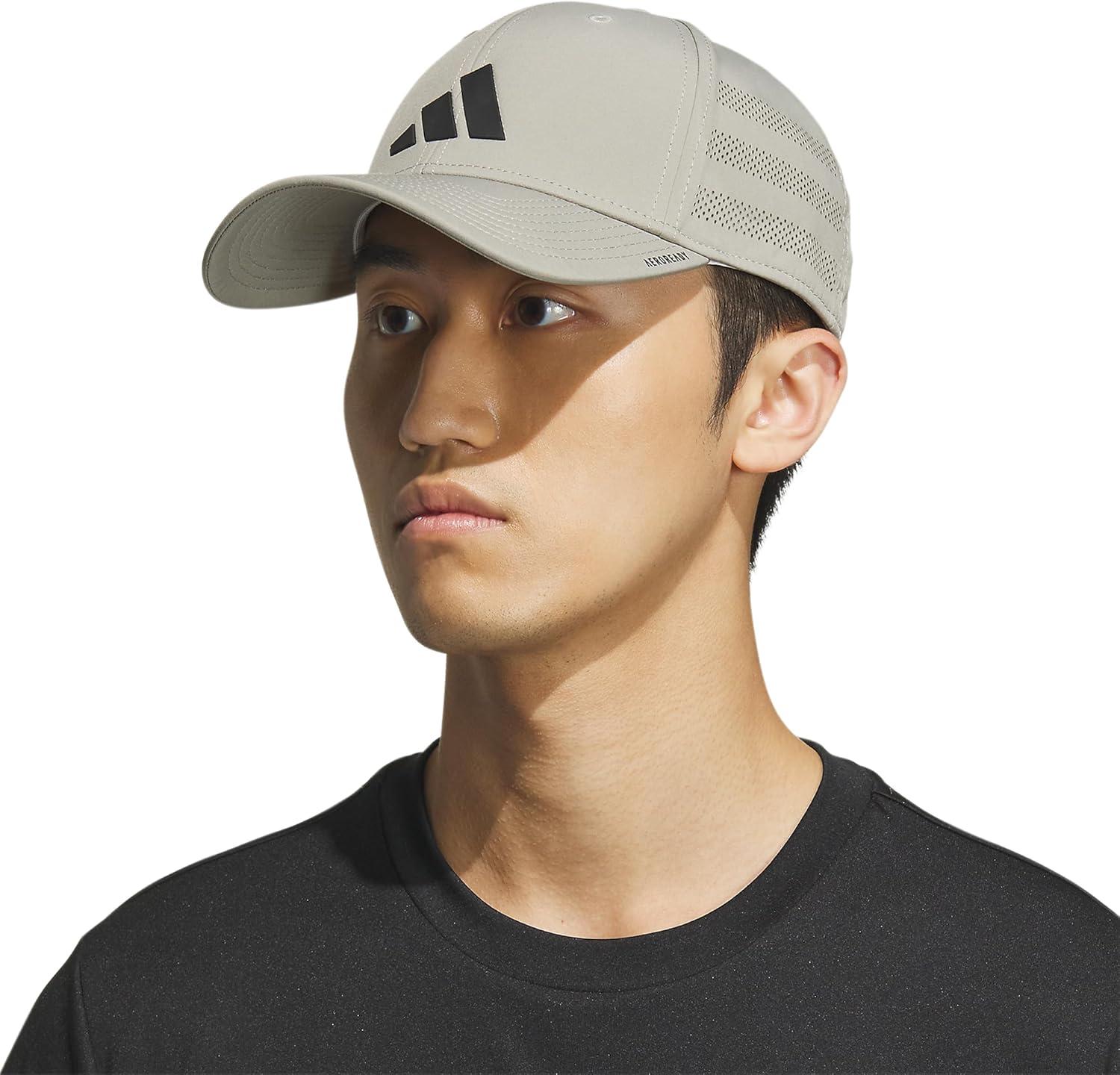 imageadidas Mens Gameday Stretch Fit Baseball CapSilver Pebble GreyBlack