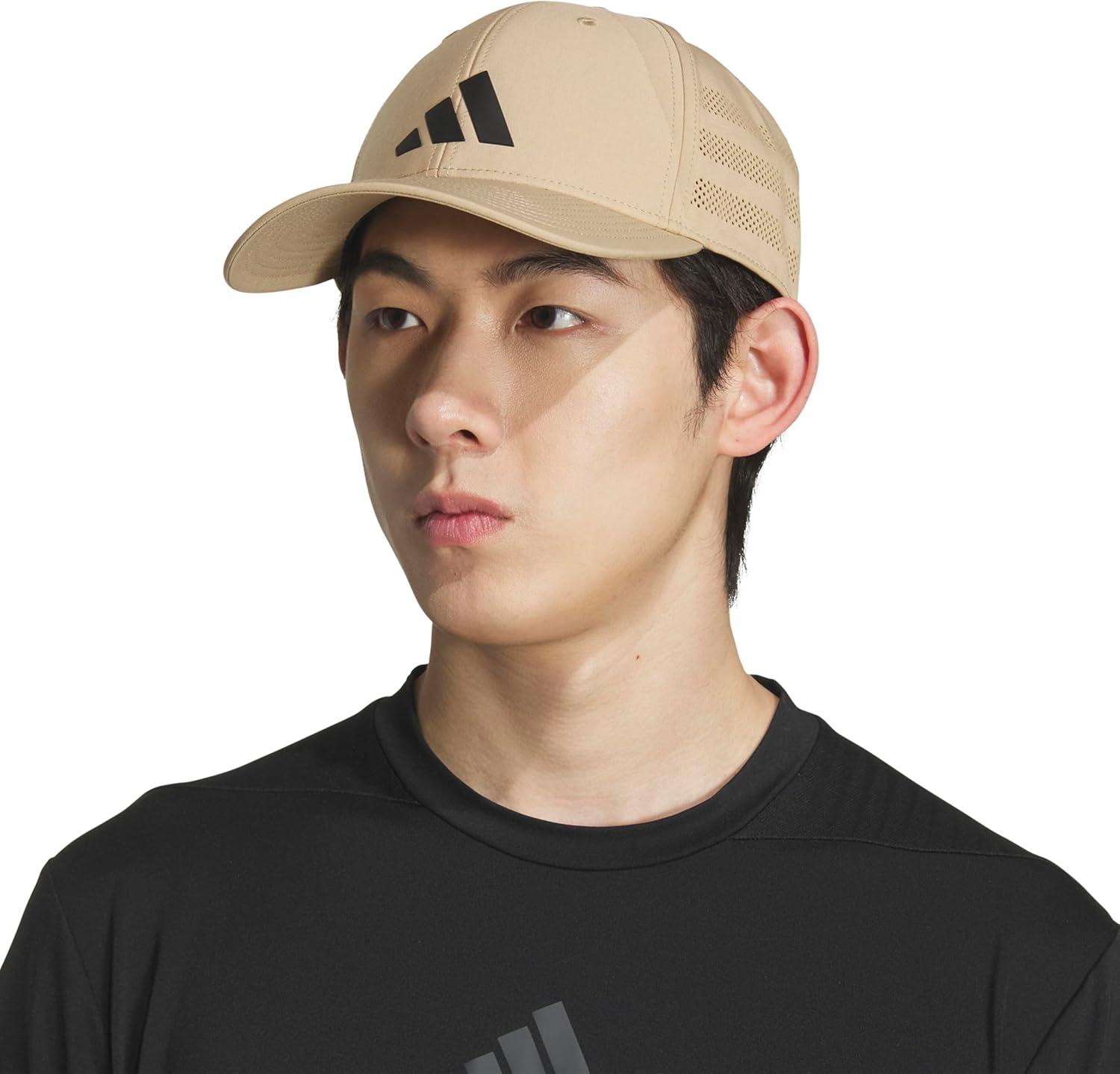 imageadidas Mens Gameday Stretch Fit Baseball CapWarm Sandstone BeigeBlack