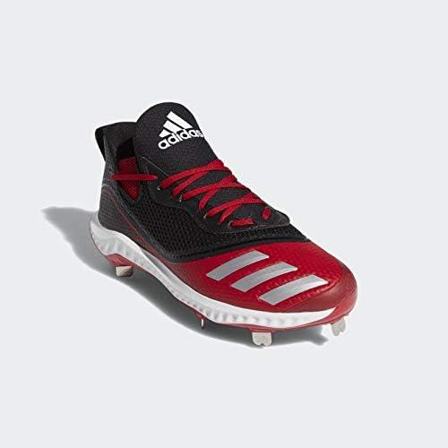 imageadidas Mens Icon V Bounce Cleats Baseball ShoeCore BlackSilver MetPower Red