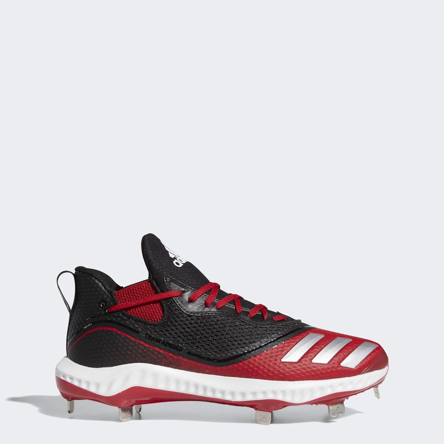 imageadidas Mens Icon V Bounce Cleats Baseball ShoeCore BlackSilver MetPower Red