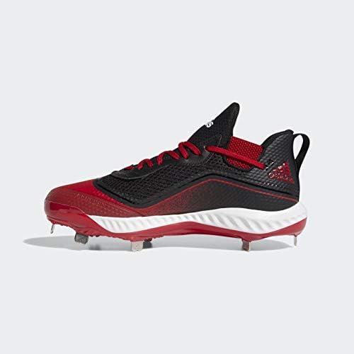 imageadidas Mens Icon V Bounce Cleats Baseball ShoeCore BlackSilver MetPower Red